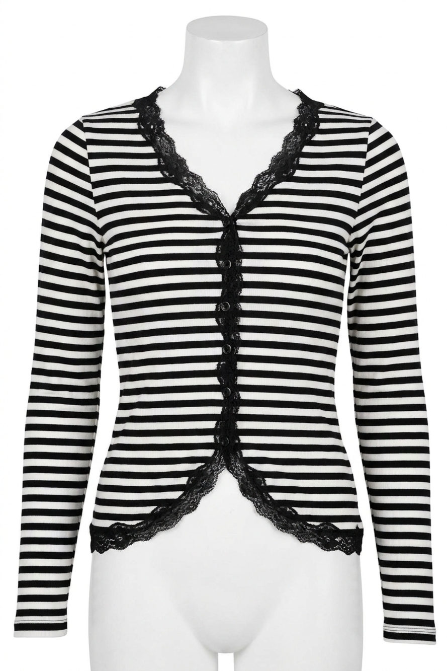NEW ANNIEWEAR women's the lauren cardigan in black & white